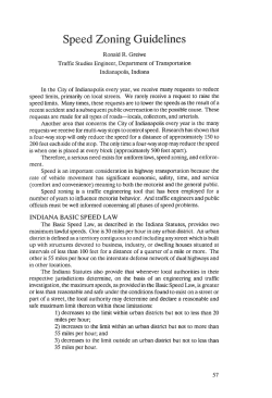Speed Zoning Guidelines - Purdue e-Pubs