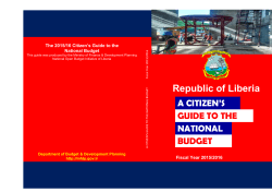 The Citizen Guide to the Approved National Budget for FY2015/2016