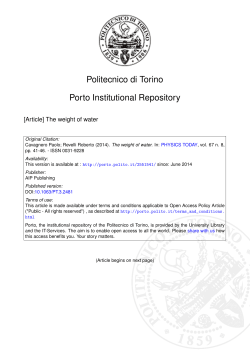 The weight of water - PORTO - Publications Open Repository TOrino