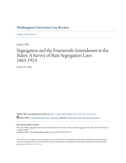 Segregation and the Fourteenth Amendment in the States: A Survey