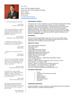 Jim Hoy - Trial Technology Consulting