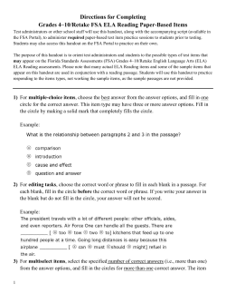 Directions for Completing Grades 4–10/Retake FSA