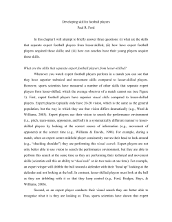 Developing expert soccer players