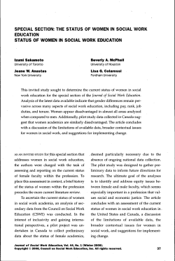 The Status of Women in Social Work Education