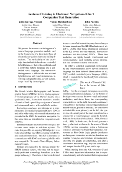 Sentence Ordering in Electronic Navigational Chart Companion Text