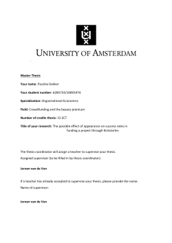 Master Thesis Your name: Pauline Dekker Your - UvA-DARE