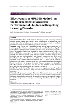 Effectiveness of MURDER Method on the Improvement of