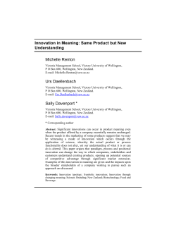 Innovation in Meaning: Same Product but New Understanding