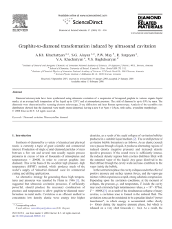 Graphite-to-diamond transformation induced by ultrasound cavitation
