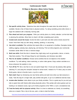 Cardiovascular Health 10 Ways to Become a More Active