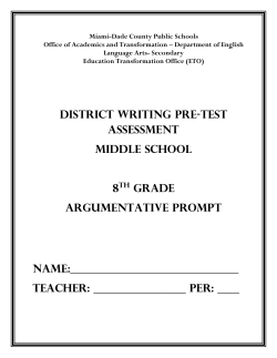 District Writing Pre-Test Assessment