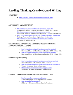 Reading, Thinking Creatively, and Writing