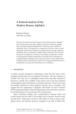 A featural analysis of the Modern Roman Alphabet