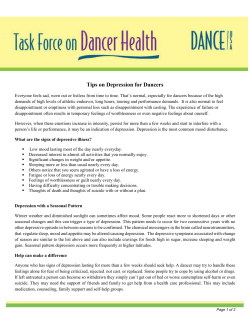 Tips on Depression for Dancers
