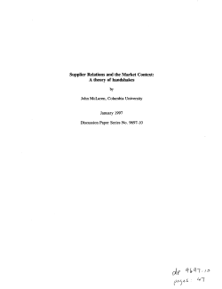 Supplier Relations and the Market Context: A theory of handshakes