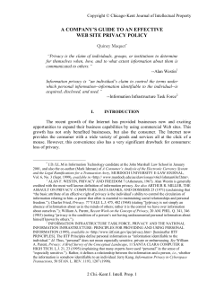 a company`s guide to an effective web site privacy policy