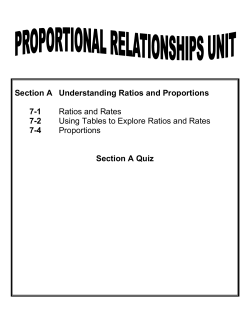 Section A Understanding Ratios and Proportions 7