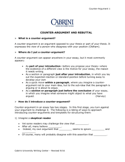 counter-argument and rebuttal