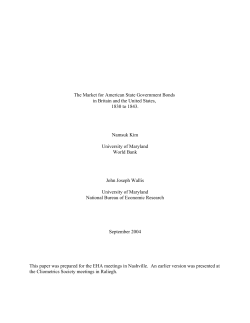 The Market for American State Government Bonds in