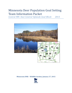 Minnesota Deer Population Goal Setting Team Information Packet