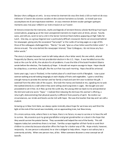 Speech: On the Essential Nature of Hope and the Compelling Need