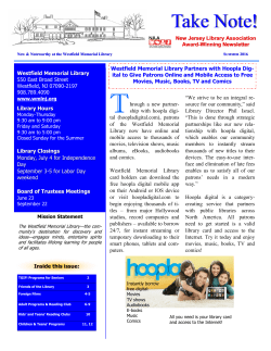 Summer 2016 - Westfield Memorial Library