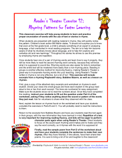 Reader`s Theater Exercise 12: Rhyming Patterns for Faster Learning