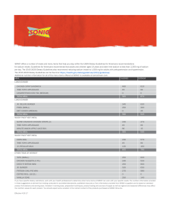 Sodium Guide  - Sonic Drive-In