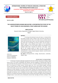 the liaison between human and nature: a deconstructive