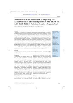 Randomised Controlled Trial Comparing the Effectiveness of