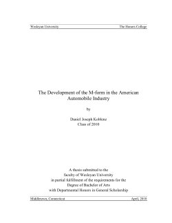 The Development of the M-form in the American Automobile Industry