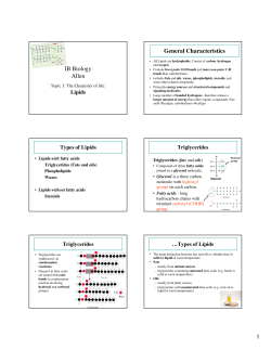 IB Biology Allen General Characteristics