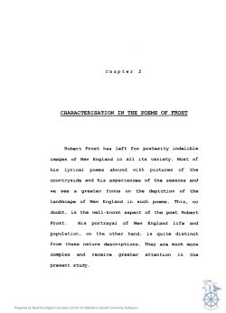 characterisation in the poems of frost