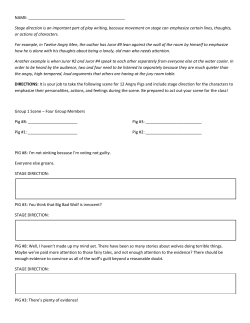 Stage direction is an important part of play writing, because