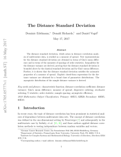 The Distance Standard Deviation arXiv