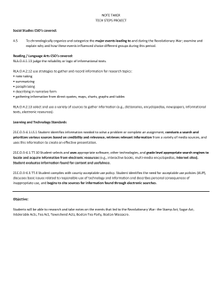 NOTE TAKER TECH STEPS PROJECT Social Studies CSO`s covered