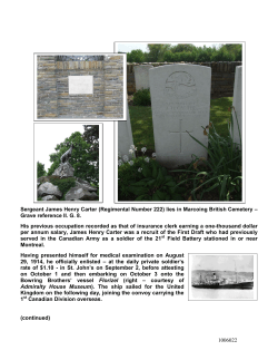 1006022 Sergeant James Henry Carter (Regimental Number 222