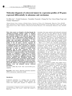 Molecular diagnosis of colorectal tumors by expression profiles of 50