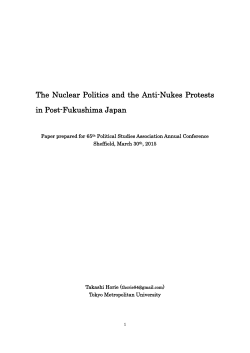 The Protest Movement against Nuclear Power Plants in Post