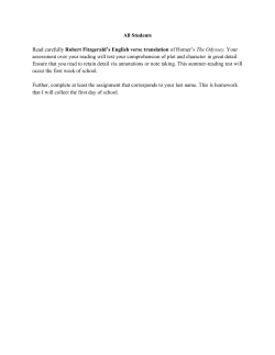 All Students Read carefully Robert Fitzgerald`s English verse