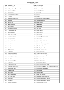 Auction House Catalogue - 12th May 2016