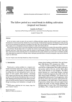 The fallow period as a weed-break in shifting cultivation (tropical wet