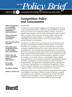 Competition Policy and Concessions