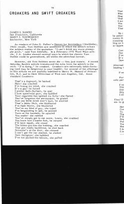 Croakers and Swift Croakers - Digital Commons @ Butler University