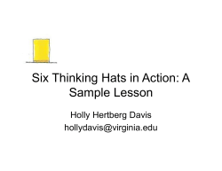 Six Thinking Hats in Action: A Sample Lesson