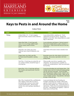Keys to Pests in and Around the Home