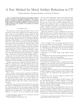 A New Method for Metal Artifact Reduction in CT