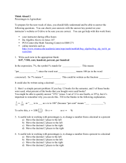 Percentages 1 - Fort Lewis College