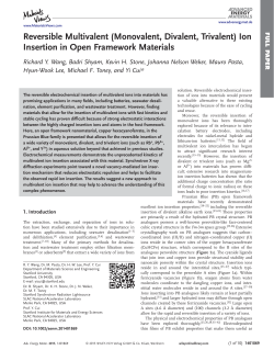 Reversible Multivalent (Monovalent, Divalent, Trivalent) Ion Insertion