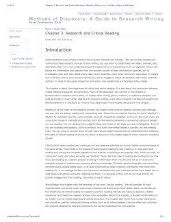 Chapter 3 - Research and Critical Reading